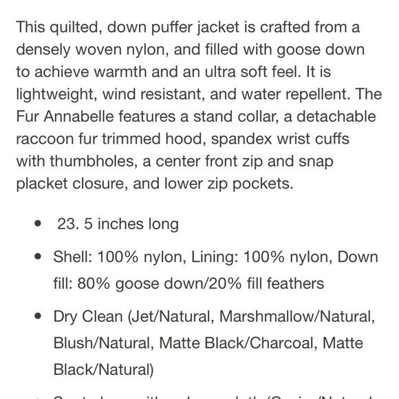 NWT SAM Fur Annabelle Down Jacket White Size S currently out of town for awhile - Picture 4 of 8